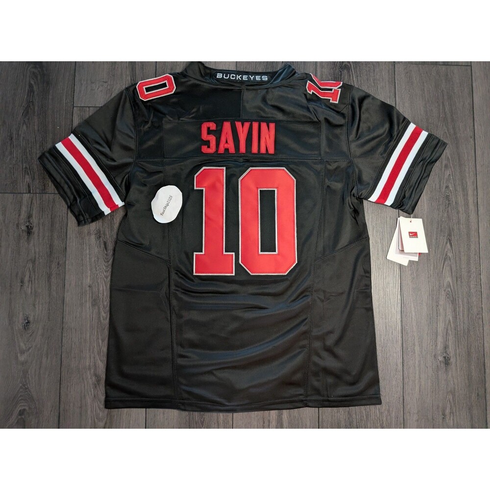 Julian Sayin #10 Ohio Buckeyes 🏈 Stitched Jersey BLACKOUT Men's Medium - Picture 2 of 3